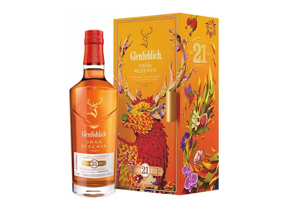 松原回收格兰菲迪21年700ml福鹿生花新年装福鹿呈祥新春礼盒装Glenfiddich苏格兰威士忌行情价格